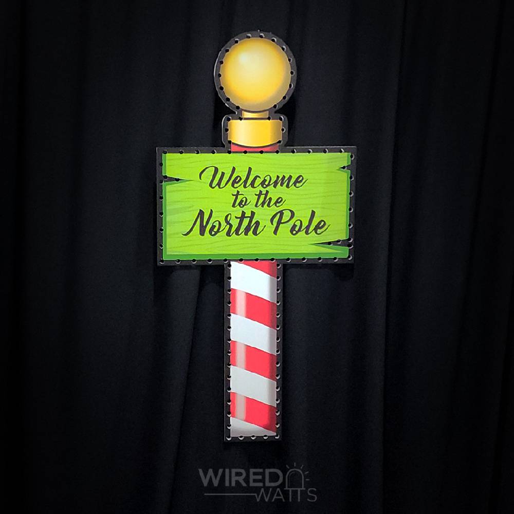 North Pole with Wood Plaque