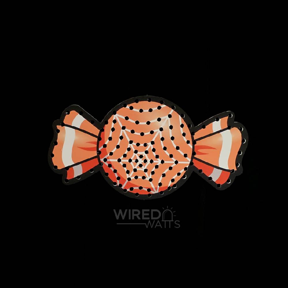 Orange Round Candy with Web