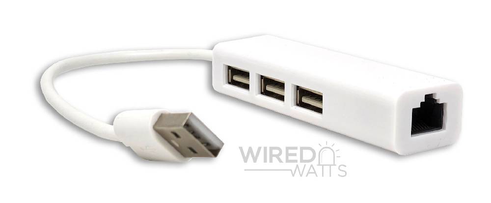 USB2 Fast Ethernet Adapter with USB Hub - Image 1