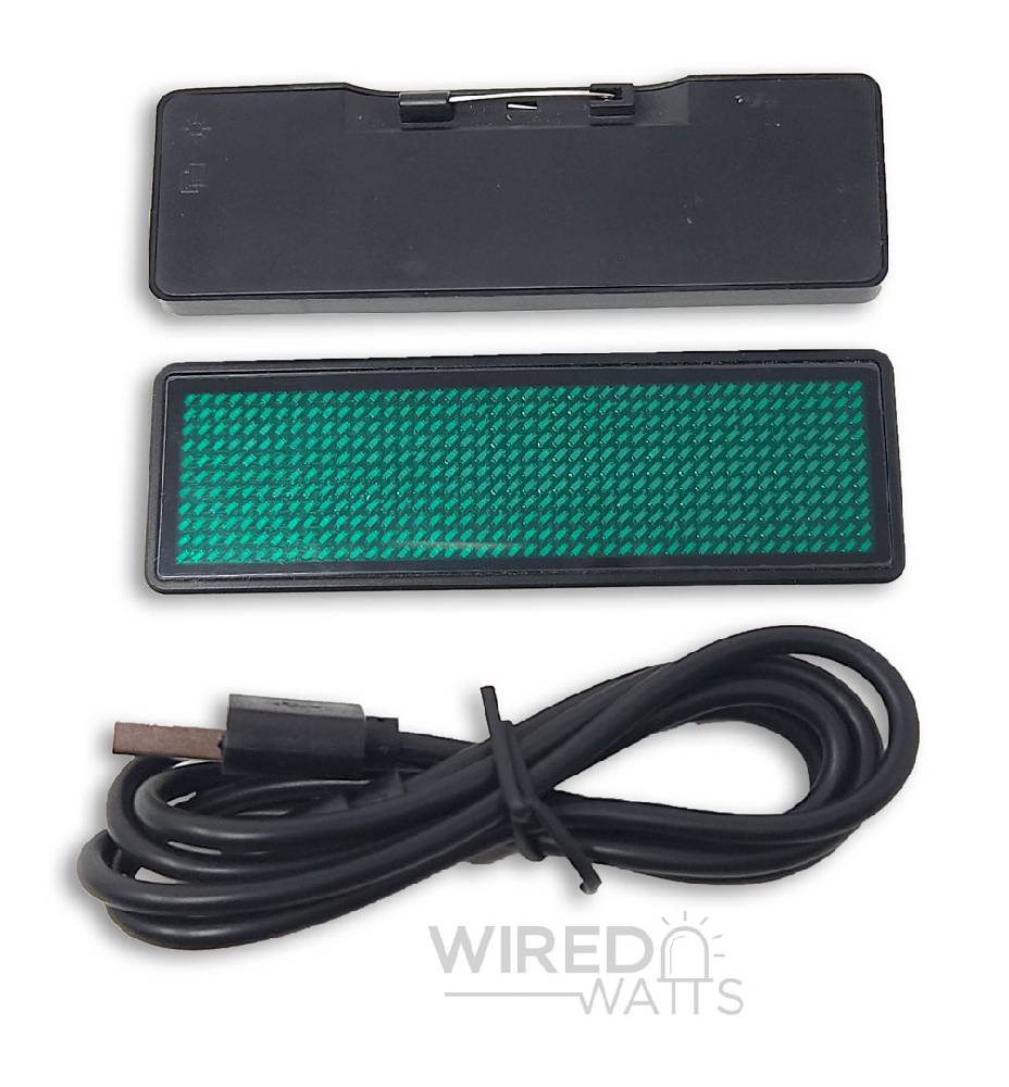 Bluetooth LED Name Badge Green - Image 1