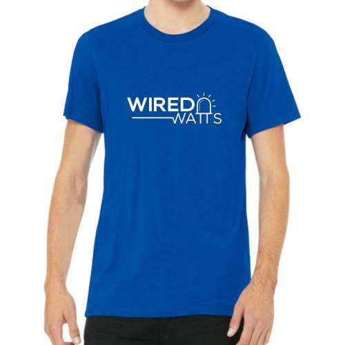 Wired Watts Logo Shirt Royal Blue Large - Image 1