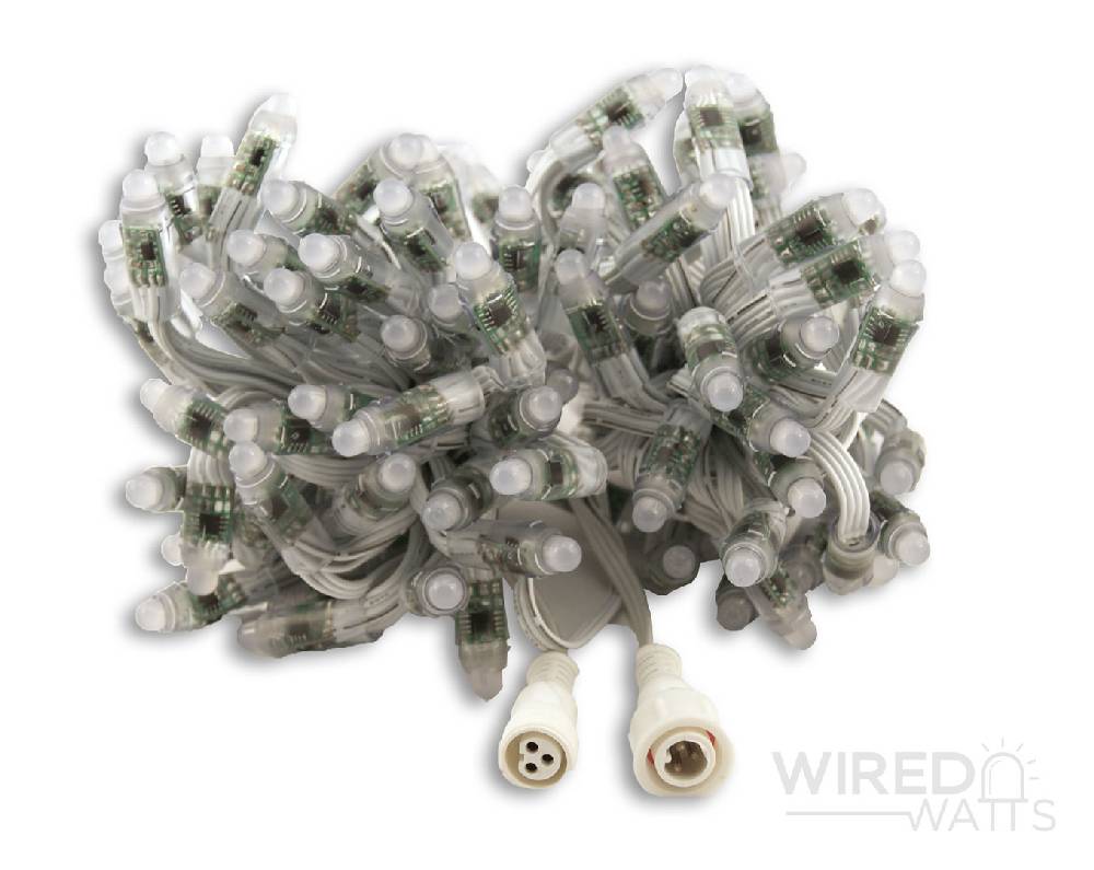 Smart Icicles 12v 105ct Bullet Node Pixels White Wire Ray Wu Connector - Image 1