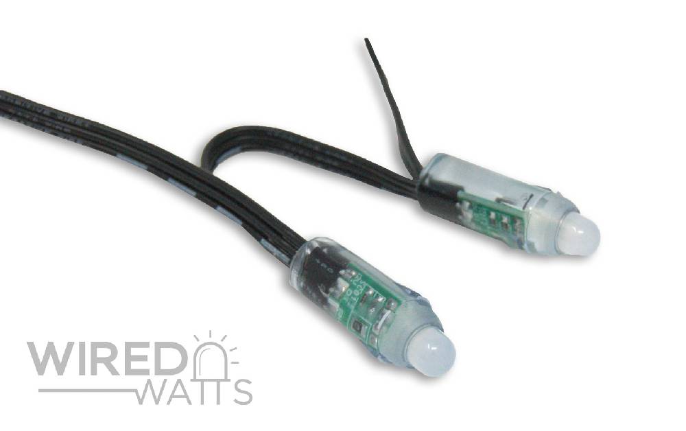 Repair Smart 12v 2ct Bullet Node Pixels Black Wire Raw Ends Regulated