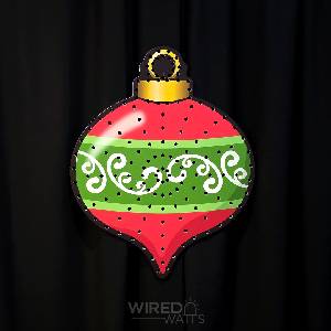 Small Pointed Christmas Bauble One Stripe - Image 1