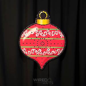 Small Pointed Christmas Bauble Two Stripes - Image 1