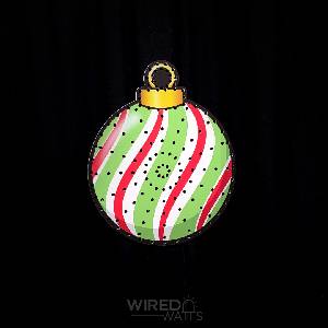 Small Round Christmas Bauble Striped