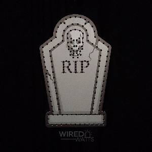 Skull Tombstone with Moving Jaw and Optional RIP Epitaph - Image 1