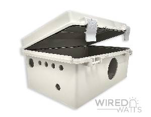 NBF-32016 by Bud Industries Weatherproof Enclosure Precision Cut 4 Pigtail Holes 1 RJ45 Holes with Vent - Image 1