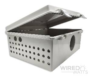 NBF-32026 by Bud Industries Weatherproof Enclosure Precision Cut 32 Pigtail Holes 2 RJ45 Holes With Vent