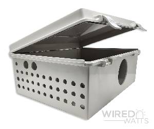 NBF-32026 by Bud Industries Weatherproof Enclosure Precision Cut 32 Pigtail Holes 2 RJ45 Holes With Vent - Image 1